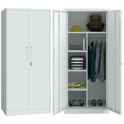 STEELSØN Regulus Metallschrank abschließbar – Garderobenschrank mit 6 Fächern und 1...