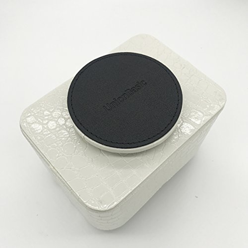 UnionBasic® PU Leather Crocodile Pattern 360 Degrees Rotatable Remote Control/Controller Organizer, Spinning TV Guide/Mail/Media Desktop Organizer Caddy Holder (Crocodile White)