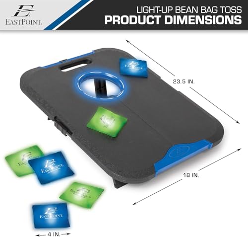 EastPoint Light-Up Cornhole Board Set - 24 x 18 in, 8 Cornhole Bags - Built-in LED Lights for Outdoor Games - Foldable with Carry Handles for Backyard Games - Integrated Return for Bean Bag Toss by EastPoint Sports - Image 8