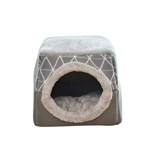 thematys La caverne du Chat I Lit pour Chat avec Coussins supplémentaires I Maison pour Chat Pliable I Grotte Transformable I Portable et résistant aux Rayures (Style 1, XL (38 x 38 x 34 cm))