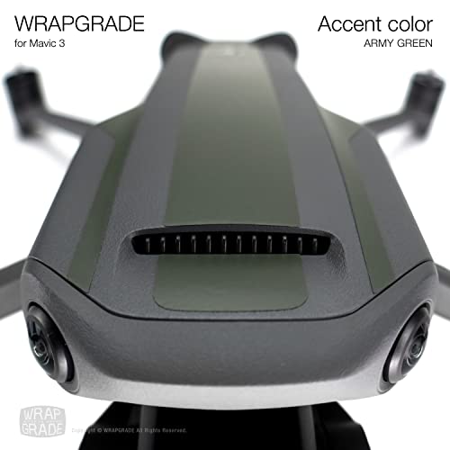 Image of WRAPGRADE Partial Skin Stickers for DJI Mavic 3 Pro Accent Color (Army Green)