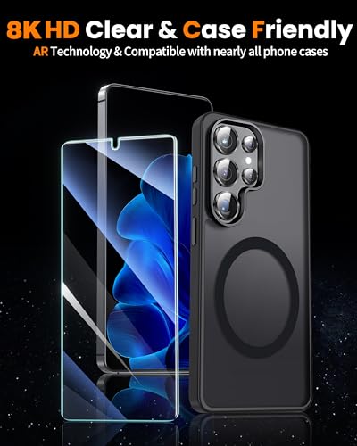 Image of firtstnow 3 Pack for Samsung Galaxy S25 Ultra Screen Protector Tempered Glass + 1 Pack Camera Lens Protector, Military Grade Shatterproof, 9H Hardness, Fingerprint Unlock,Case Friendly 6.9 Inch