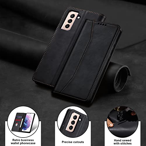 Image of Jasonyu Flip Wallet Case for Samsung Galaxy S21 Plus /S21+ 5G,Black