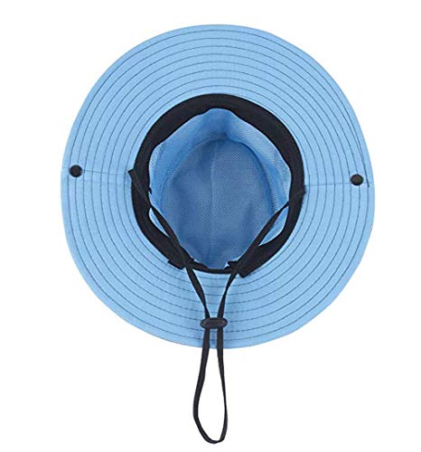 Anvevkn Women's Foldable Sun Hat Summer Hat UV Protection Hiking Hat Fishing Hat Garden Hat Waterproof Outdoor Bush Hat with Adjustable Chin Strap, Blue