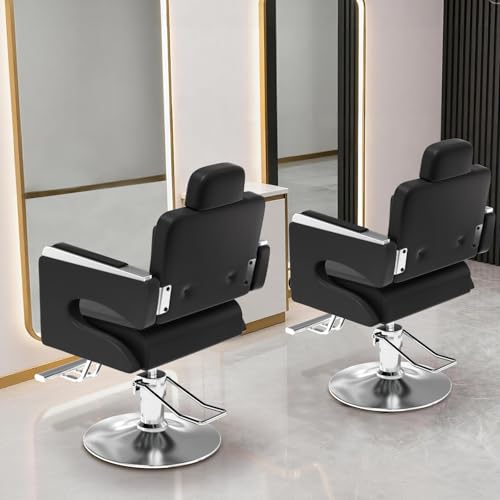 Image of Cuute Salon Chair for Hair Stylist, Barber Chair with Heavy Duty Hydraulic Pump, Stylist Chair 360 Degrees Rolling Swivel Spa Beauty Equipment for Hair Stylist, Silver