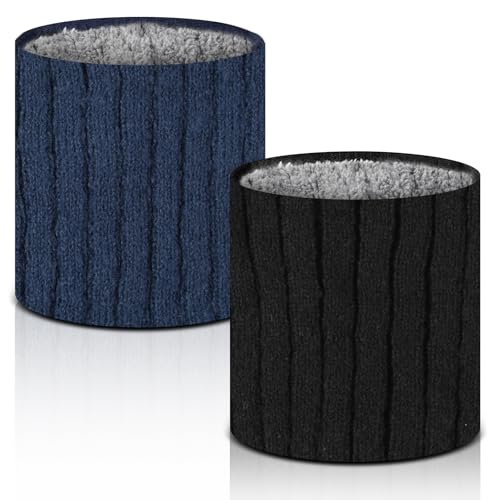 Invierno Loop Bufandas 2 piezas, Invierno Cuello Hose Esquí, Redondo Invierno Cuello Calentador Espesor Resistente Resistente al Viento Bufandas con Fleece Forrado Tiempo Frío, para Hombres Mujeres