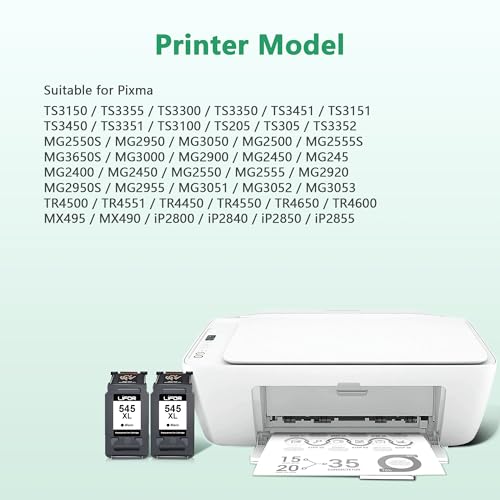 LIFOR PG-545XL Replacement for Canon PG 545 Black Ink Cartridge for Pixma TS3355 TS3350 TS3150 MG3050 MG2550S MG2950 TR4550 TR4551 TR4650 MX495 (2 Black)