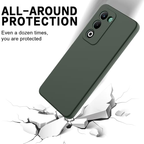 Image of Back Cover for Oppo A5 5G | Full Camera Protection | Premium Liquid Silicon Case | Flexible Bumper Case for Oppo A5 5G (Military Green)