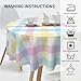 GOLIANDA Easter Plaid Round Tablecloth 70 Inch Colorful Pink Yellow Blue Buffalo Plaid Table Cloth Polyester Fabric Spring Decorations Holiday Round Table Cover for Home Party Kitchen Picnic Decor