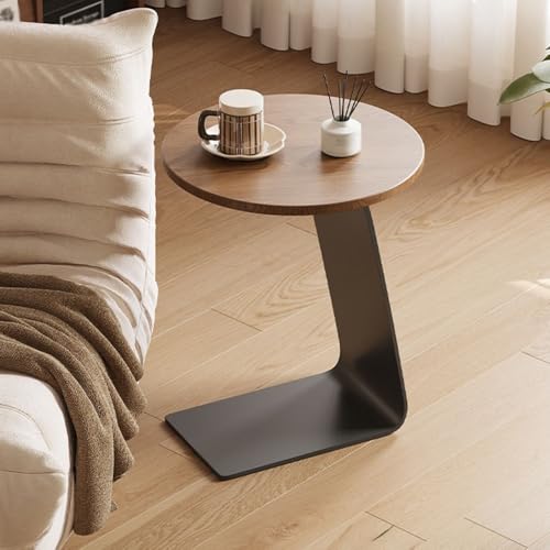 Table d'appoint de canapé noire, petite table à thé ronde de salon moderne