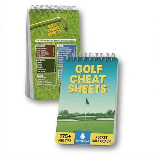 Boopy Golf Cheat Sheets Waterproof Pocketbook - Golf Training Aid - 175+ Swing & Shot Tips Pocket or...