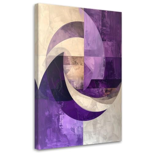 Lienzo abstracto de formas geométricas 40x50 cm que aporta elegancia moderna a su dormitorio