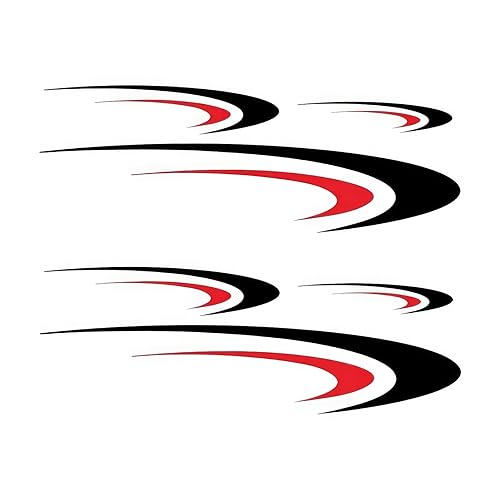 Baceyong 6 pegatinas gráficas de rayas de vinilo, pegatinas autocaravana calcomanías grandes de vinilo para caravana, remolque, autocaravana, Negro y ...