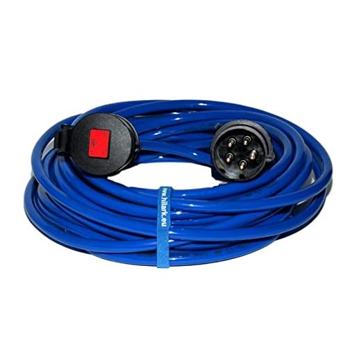 Hilark Förlängningskabel H07BQ-F 5g2,5 mm (5 x 2,5 mm²) 400 V 32 A IP44 blå – polyuretankabel för byggarbetsplatser, industri, utomhus (45 meter, blå)
