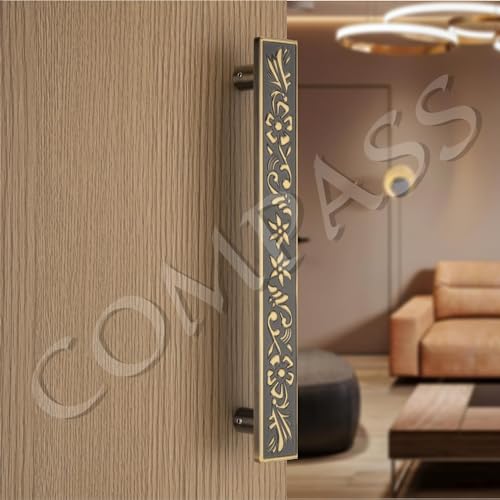 Image of COMPASS Main Door Handles for Home 24 inch, Brass Door Handle for Main Door, Heavy Duty Pull Handle for Wooden, Glass & Metal Doors