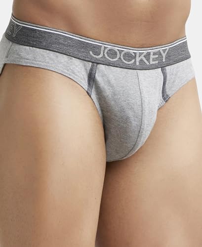 Image of Jockey 8044 Men's Super Combed Cotton Rib Solid Brief with Ultrasoft Waistband (Pack of 2)