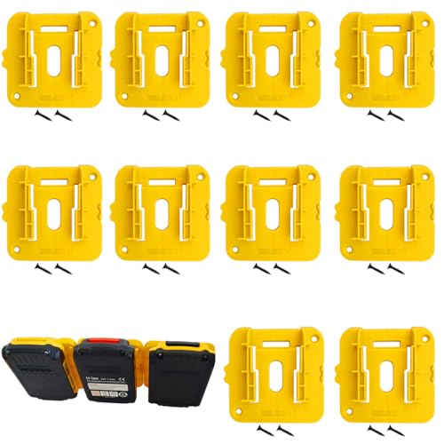 SKCMOX 10Packs Battery Holders Mount Fit for Dewalt 20V 60V Battery DCB200 DCB201 DCB202 DCB203 DCB204 DCB205 DCB206 DCB208