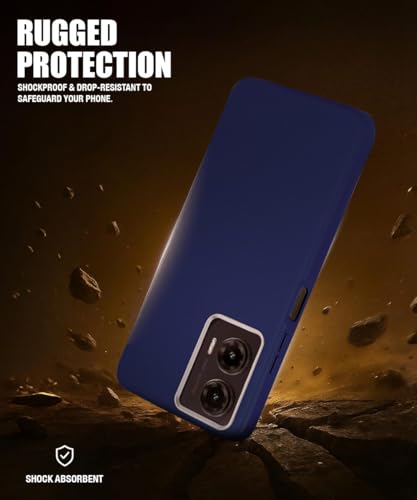 Image of WOW IMAGINE Back Cover for Motorola Moto G35 5G | Ultra Slim Flexible Non-Slip Grip | Inner Fabric | Metal Camera Ring & Lightweight Soft Silicone Mobile Case - Blue