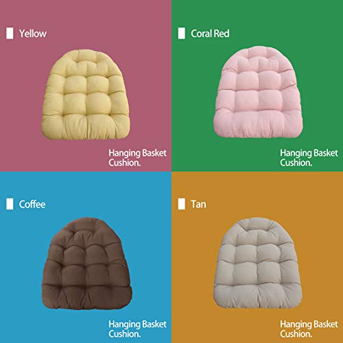 Bossima Patio Outdoor Hanging Basket Chair Cushions Egg Chair Swing Chair Pads (Mixed Yellow/Grey) #TOP3