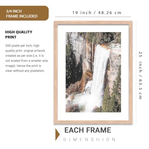 Image of kotart Mountain View Framed Painting | Big Aesthetic Nature Inspired Framed Paintings for Living Room Bedroom Wall Decor Set Of 3 (19X25 inch)