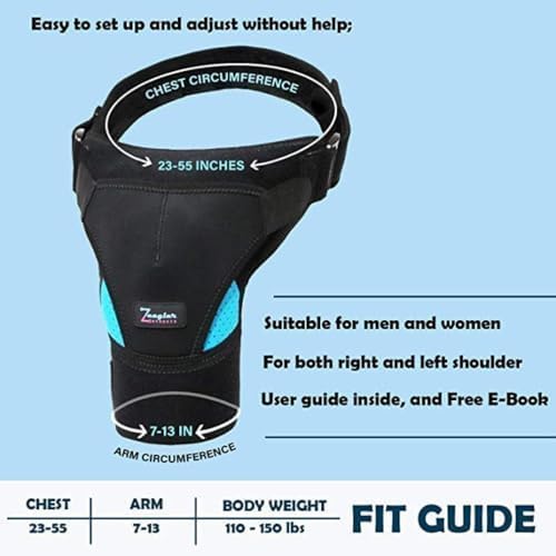 Miniatura 2 de Soporte de hombro para mujeres y hombres  Soporte para manguito rotador rotador, alivio del dolor en las articulaciones AC y hombro dislocado. Manga