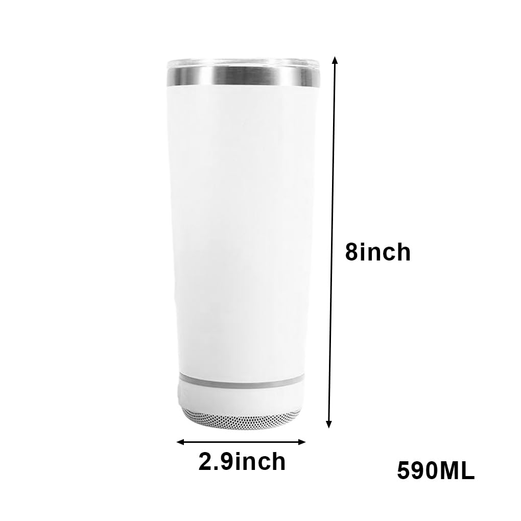 2 Juegos de Vaso con altavoz de música Bluetooth, acero inoxidable 304 de calidad alimentaria, inodoro y libre de contaminación, vaso con textura de gama, color rosa