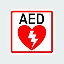 AED Sticker Decal Self Adhesive automated External defibrillator Cardiac Arest Safety Health Medic Emergency 10.00" Wide