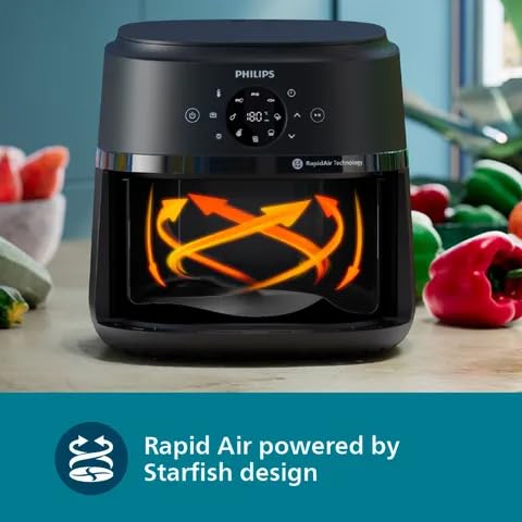 PHILIPS NA221/00 4.2L 1500 Watt Digital Air Fryer with Rapid Air Technology (Black) -NA221/00 view 2