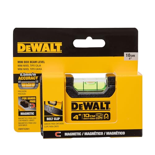 Dewalt Mini Nível Magnético de 4 Polegadas, Ferramenta Compacta para Caixa de Ferramentas, Fabricado