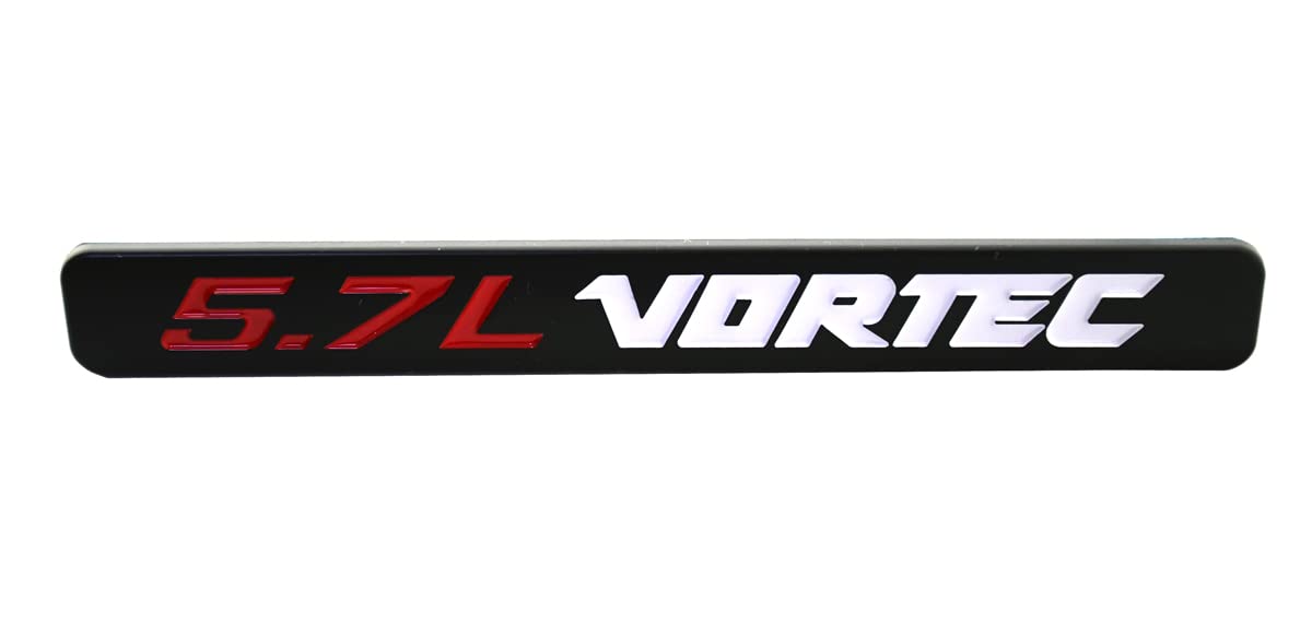 2-Piece 5.3L VORTEC Hood Decal Sticker Emblem Set - Black & Red Engine Badge