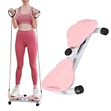 Sttlejura Waist Twist Workout Machine, Ab Machine with 300 lbs Weight for Slim Waist and Core Ab Exercise Foot Massage and Weight Loss, Noiseless Home Gym Exercise Equipment for Women Men(Pink)