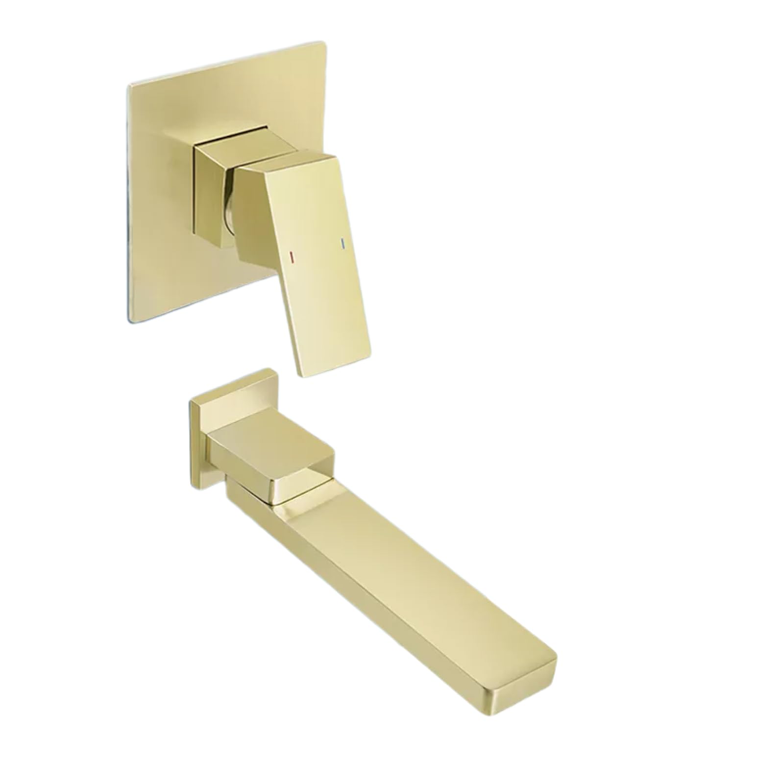 Ygnvmcxjg Golden Embedded Brass Basin Mixer Tap Concealed All-Copper Hot-Melt Basin Faucet Wall-Mounted Swingable Embedded Wash Basin Faucet Gold Pre-Embedded