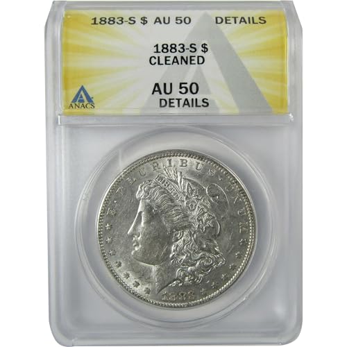 1883 S Morgan Silver Dollar AU 50 Details ANACS $1