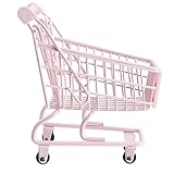 Petit chariot de courses : avec une couleur et un joli design de forme, c'est une décoration spéciale pour la maison, le bureau et le café, petit chariot de supermarché