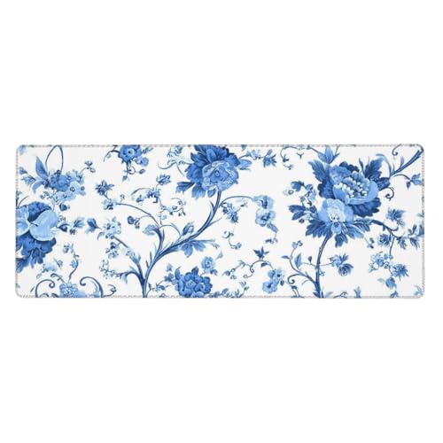 Tapis de souris floral géant 80x30 cm caoutchouc pour stopper les dérapages