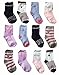 POPYS 12 Paires chaussette enfant - chaussettes enfant - chaussette bebe - chaussette bebe garcon (21-26, Multicolore Fille)