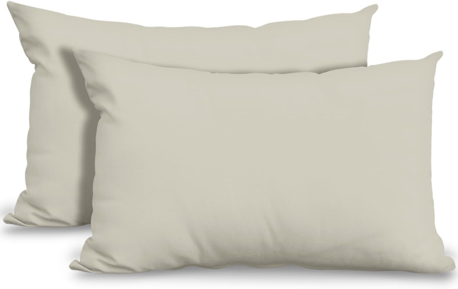 GC GAVENO CAVAILIA Super Soft Pillow Cases 2 Pack - Anti Allergic & Breathable Polycotton Pillow Covers with Envelop Closure - Washable Standard Pillowcases (50x75cm) - Cream