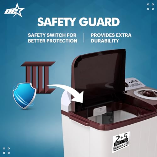 Image of OG Star Smart Choice 10.5 Kg Semi-Automatic Top Load Washing Machine | 1400 RPM Powerful Motor | 3D Rollers | Dual Waterfall | Built-in Detergent Box | Heavy Duty Performance
