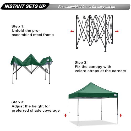 Image of ABCCANOPY Patio Pop Up Canopy Tent 8x8 Commercial-Series (Forest Green)