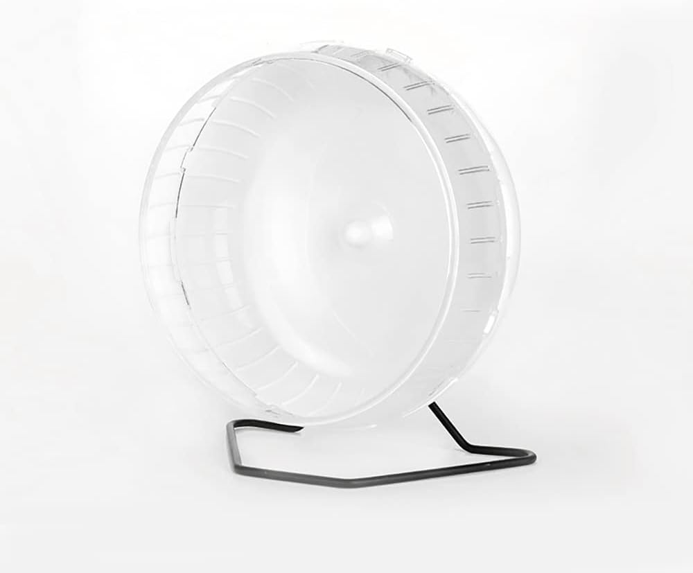 Hamster Wheel Large Silent Spinner Hamster Wheel Small Animal Exercise Wheels with Stand(White,25cm)