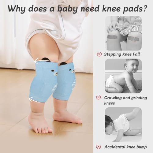 Cute Baby Knee Pads for Crawling, Cartoon Anti-Slip Toddler Knee Floor Pads for Crawling, Walk3
