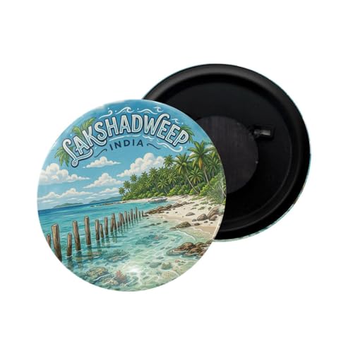 Image of dhcrafts Fridge Magnet Multicolor Lakshadweep Lakshadweep Glossy Finish Design Pack of 1 (58mm)