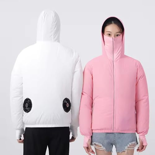 Image of Sun Protective Jacket UPF 50+ Air Conditioner Hoodie Lightweight Cooling Clothes with Fans Stay Cooling in Summer