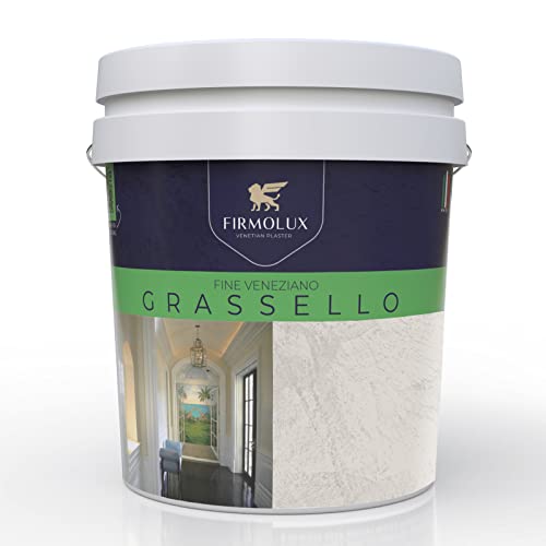 FirmoLux Grassello Authentic Venetian Plaster | Shiny Polished Plaster | Made in Italy from Lime & Marble | Gray Tones (9) | Color: SW7029 Agreeable Gray