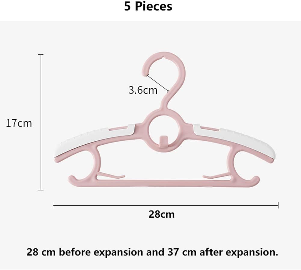 Coat Hangers Non Slip Hangers with Adjustable Baby Hangers for Clothes Pack of 5 Plastic Clothes Hangers Durable Coat Hangers Skirt Hangers