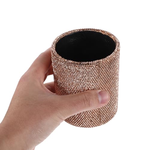 Porte-pinceaux de maquillage doré boîte rangement coiffeuse bureau - 4