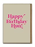 Brainbox Candy - Namaste - 'Happy Birthday Hun!' Card - Cute A6 Card - Perfect Birthday Card For Her Women Friends Girlfriend Partner