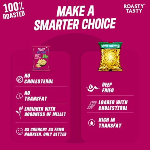 Image of Roasty Tasty Minty Lachha | Roasted Potato Sticks | Healthy Snacks | Roasted Namkeen Snack | Guilt Free | Diet Chiwda | Rich in Protein | Perfect Snack for All Occasions | Potato Flakes | 200g
