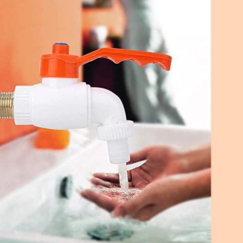 Image of BATH GURU Plastic Heavy Duty White Turkey Nozzle Bib Cock Tap for Bathroom Kitchen & Garden (Pack of 2)