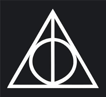 Amazon Co Jp ハリーポッター Harry Potter 死の秘宝 Deathly Hallows ロゴ Logo シンボルマーク ステッカー シール デカール ホワイト 車 バイク